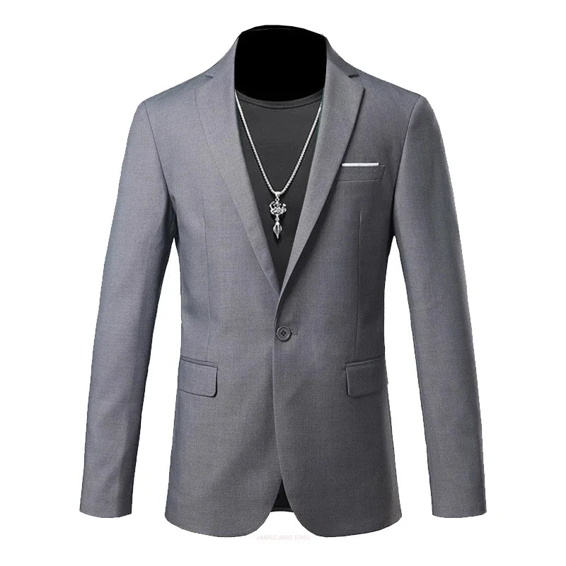 Blazer casual de negócios masculino, vestido de casamento noivo, tops de terno boutique, casaco monocromático, marca de alta qualidade, moda