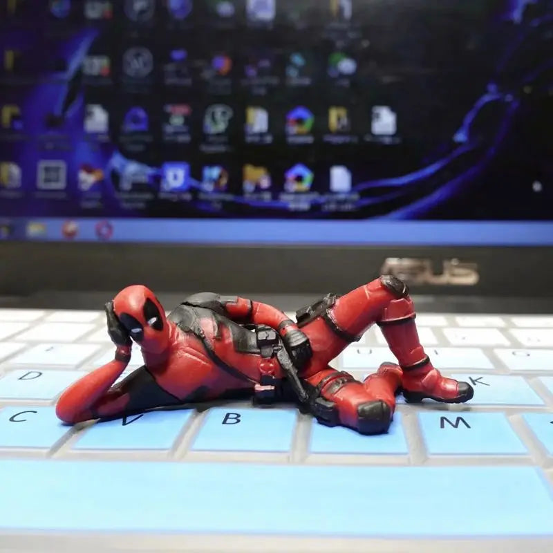 Deadpool Marvel Figure Model Toys, Carro, Casa, Escritório, X-Man, Engraçado, Engraçado, Decoração de Mesa, 8cm, 6